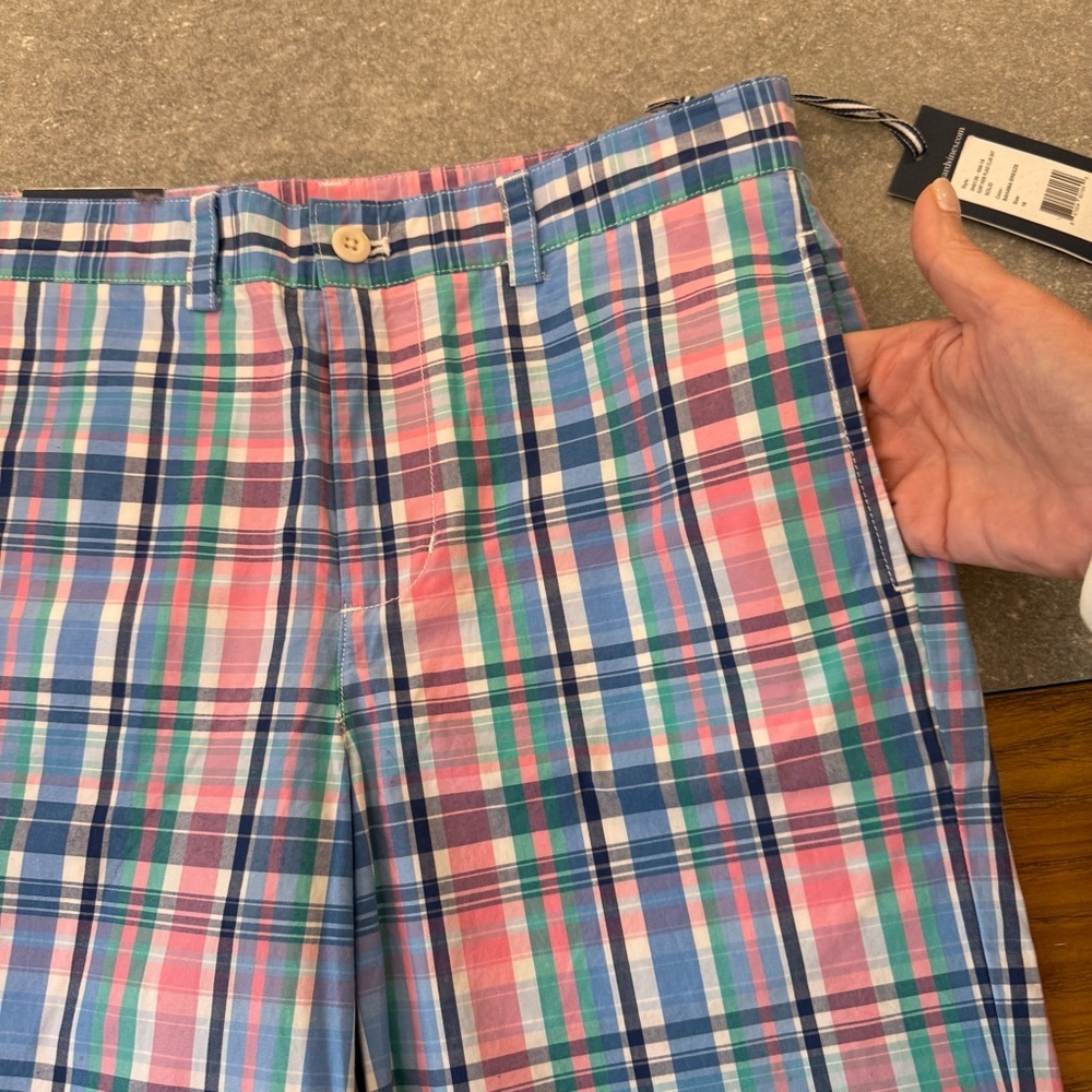 Vineyard Vines Surf View Plaid Club Shorts Bahama Breeze Boys Size 18 NWT - Picture 4 of 10